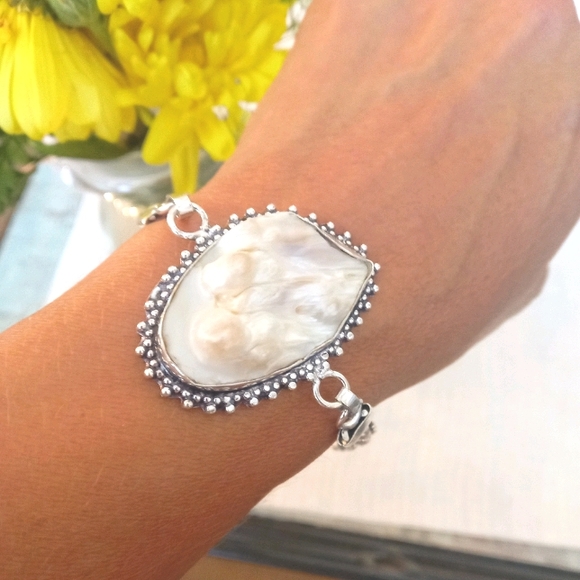 Dreamgems Jewelry - Biwa Pearl Sterling Silver Bracelet